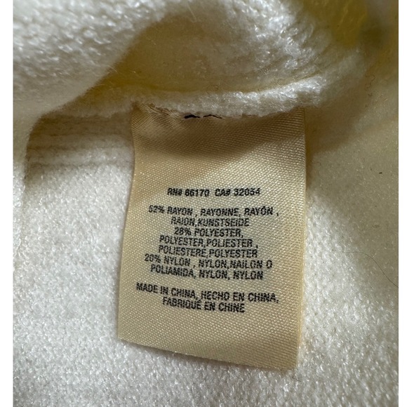 Anthropologie White V Neck Textured Knit Sweater Long Sleeve Women's Size S - Picture 6 of 7